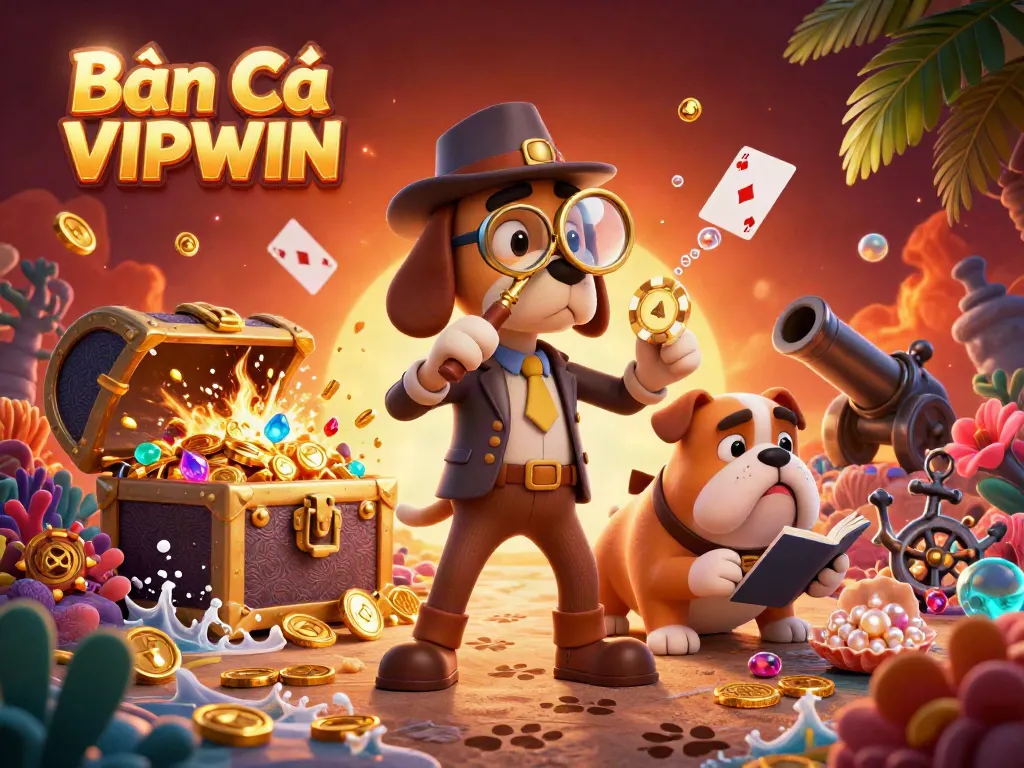 Experience the thrill of Bắn Cá VIPWIN with vibrant visuals of underwater treasures and exciting gameplay elements.