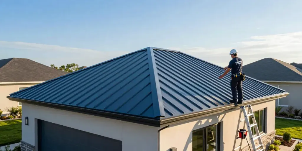 MRoof installation on a modern home showcasing durability and style.