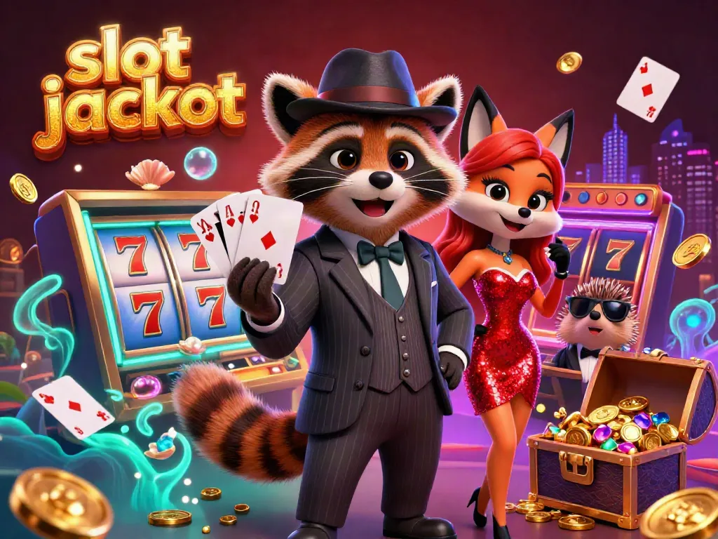 Experience the thrill of slot jackpot action in this vibrant 3D casino illustration.